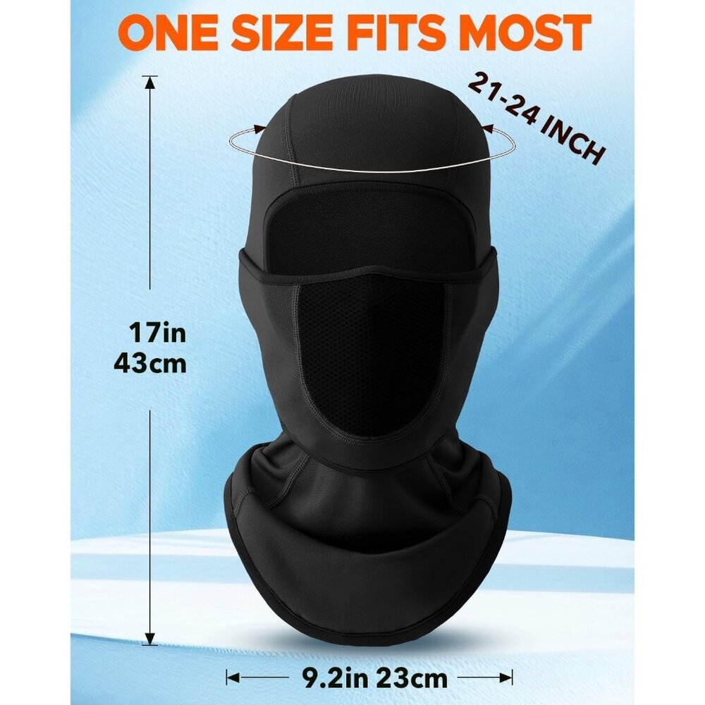 Women's Face Ski Mask with Movable Design Fleece Winter Face Cover Black - Picture 7 of 7